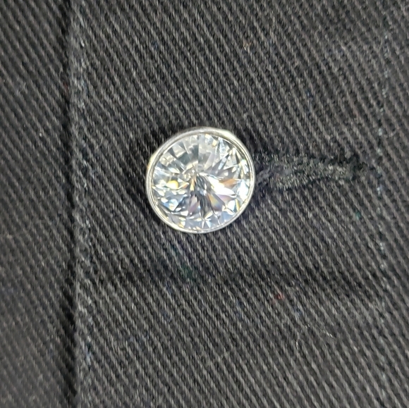 Christine Alexander Black Denim Jacket Sz Medium Swarovski Crystal Western Rodeo - Picture 9 of 14